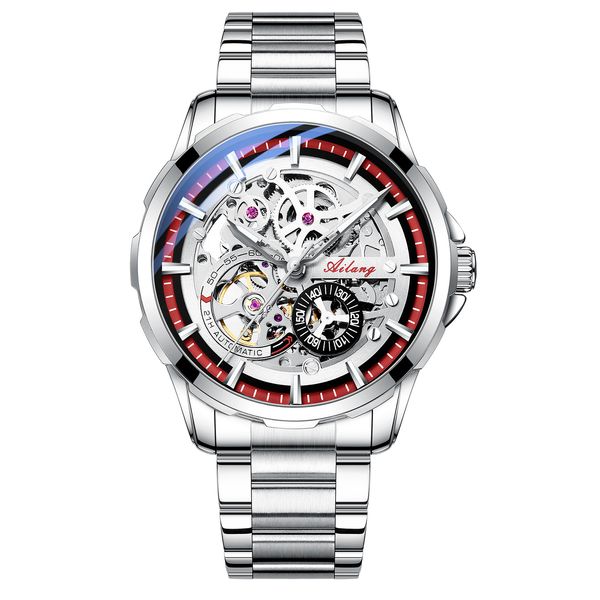 men's watch ailang new mechanical automatic hollow out brand fashion trend business money stainless steel watch band, Slivery;brown
men's watch ailang new mechanical automatic hollow out brand fashion trend business money stainless steel watch band, Slivery;brown