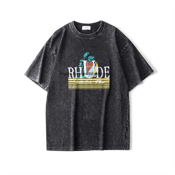designer t shirt rhudes new high definition print wash old high street style loose os short sleeve couple t-shirt for men and women, White;black
designer t shirt rhudes new high definition print wash old high street style loose os short sleeve couple t-shirt for men and women, White;black