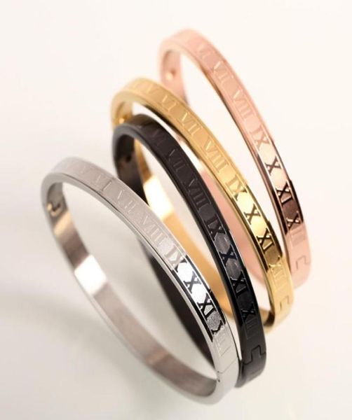 mcllroy men bangle stainless steel rose gold color bracelet carving roman numeral classic jewelry 3283123143, Black
mcllroy men bangle stainless steel rose gold color bracelet carving roman numeral classic jewelry 3283123143, Black