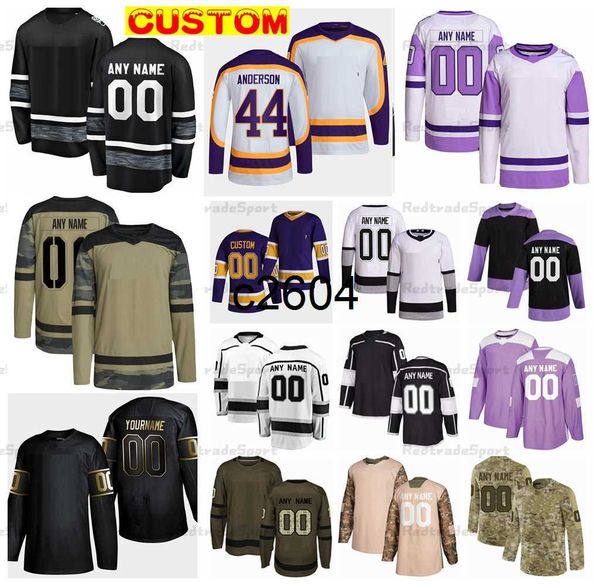 c2604 custom 2023 reverse retro hockey jerseys kopitar doughty fiala camo fights cancer anderson adrian kempe arvidsson danault vilardi durz, Black
c2604 custom 2023 reverse retro hockey jerseys kopitar doughty fiala camo fights cancer anderson adrian kempe arvidsson danault vilardi durz, Black