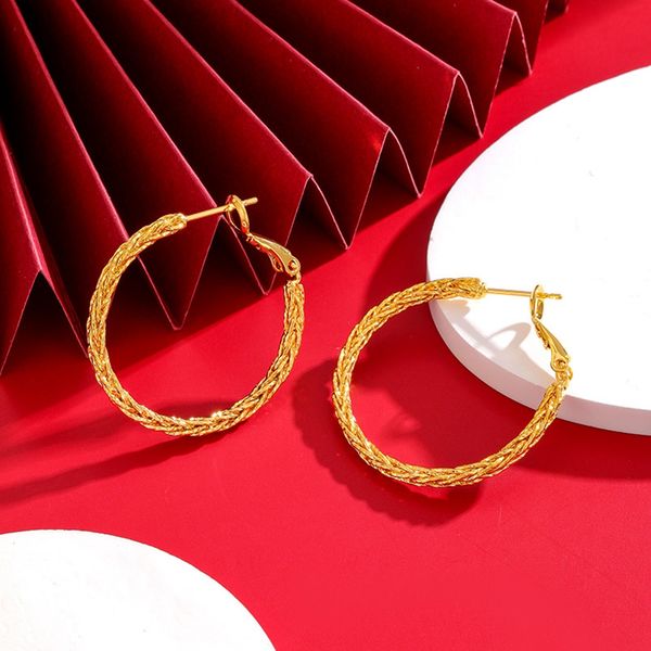 women hoop earrings twisted circle round fashion jewelry 18k yellow gold filled real simple huggie earrings gift, Golden;silver
women hoop earrings twisted circle round fashion jewelry 18k yellow gold filled real simple huggie earrings gift, Golden;silver
