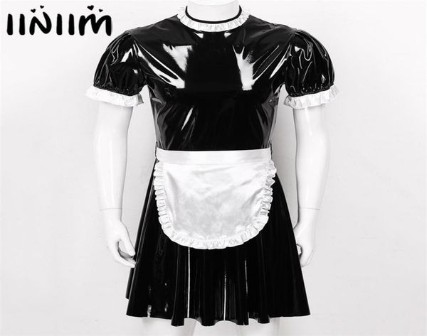mens male sissy maid dress cosplay costume clubwear short puff sleeve wetlook latex servant uniform flared with apron 2112231111268, Red;black
mens male sissy maid dress cosplay costume clubwear short puff sleeve wetlook latex servant uniform flared with apron 2112231111268, Red;black
