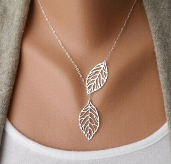 2017 new gold and sliver two leaf pendants necklace chain multi layer statement necklaces hollow leaf woman gift2525086, Silver
2017 new gold and sliver two leaf pendants necklace chain multi layer statement necklaces hollow leaf woman gift2525086, Silver