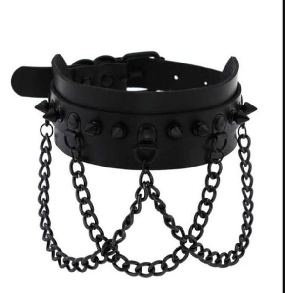 spike choker collar necklace metal chain fashion black leather chokers harajuku jewelry6578046, Silver
spike choker collar necklace metal chain fashion black leather chokers harajuku jewelry6578046, Silver