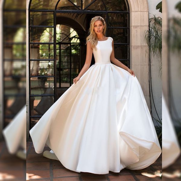 white simple satin wedding dresses plus size lace bridal gown backless elegant wedding dress
white simple satin wedding dresses plus size lace bridal gown backless elegant wedding dress