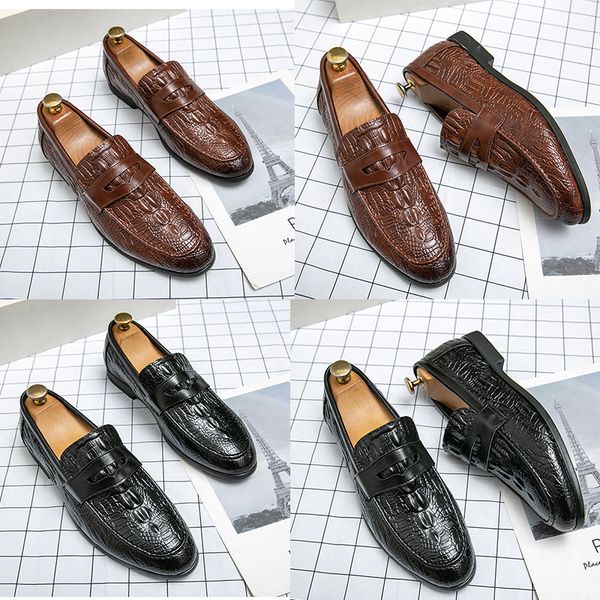 luxury brand men crocodile print leather shoes new men shoes fashion trend solid color pus loafers shoes office professional comfortable ant, Black
luxury brand men crocodile print leather shoes new men shoes fashion trend solid color pus loafers shoes office professional comfortable ant, Black