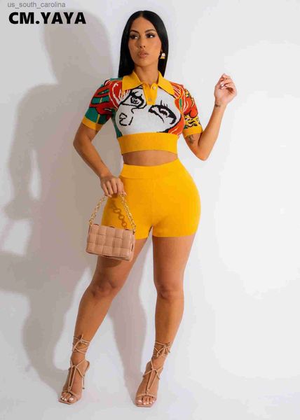 cm.yaya fashion women's set short sleeve cartoon printed polo-collar tee and shorts suit 2023 two 2 piece set outfit tracksuit l230522, White
cm.yaya fashion women's set short sleeve cartoon printed polo-collar tee and shorts suit 2023 two 2 piece set outfit tracksuit l230522, White