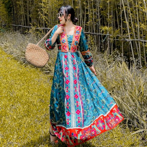 dresses summer 2020 new ladies travel vacation dress thailand ethnic style nepal retro print dress bohemian beach long dress, Black;gray
dresses summer 2020 new ladies travel vacation dress thailand ethnic style nepal retro print dress bohemian beach long dress, Black;gray