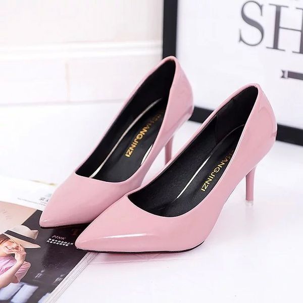 large size women's pumps pointed toe patent leather high heels dress shoes white wedding shoes thin heels basic pump red 1078c, Black
large size women's pumps pointed toe patent leather high heels dress shoes white wedding shoes thin heels basic pump red 1078c, Black