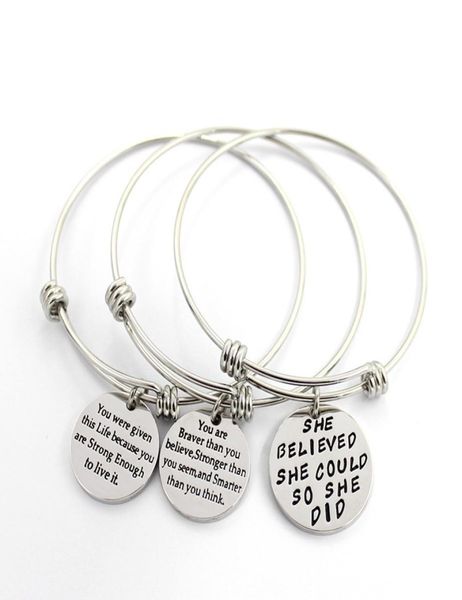 adjustable stainless steel bracelets for womens inspirational words metal card charm bracelet quotshe believed she could7005069, Golden;silver
adjustable stainless steel bracelets for womens inspirational words metal card charm bracelet quotshe believed she could7005069, Golden;silver