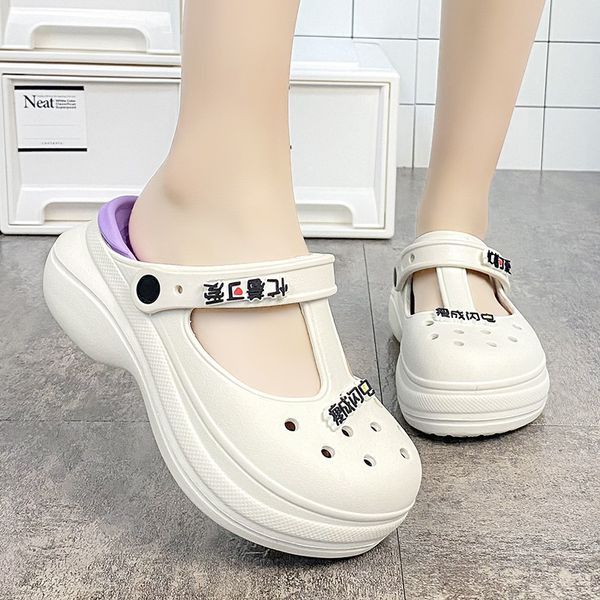 35-40 womens mules & clogs female sandals summer middle heel solid increase height light beach slippers ladies garden shoes hw30, Black
35-40 womens mules & clogs female sandals summer middle heel solid increase height light beach slippers ladies garden shoes hw30, Black