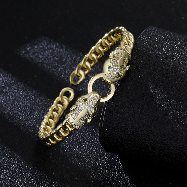 designer new diamond double leopard head bracelet copper micro inlaid lating 18k gold european and american light luxury bracelet manufactur, Golden;silver
designer new diamond double leopard head bracelet copper micro inlaid lating 18k gold european and american light luxury bracelet manufactur, Golden;silver