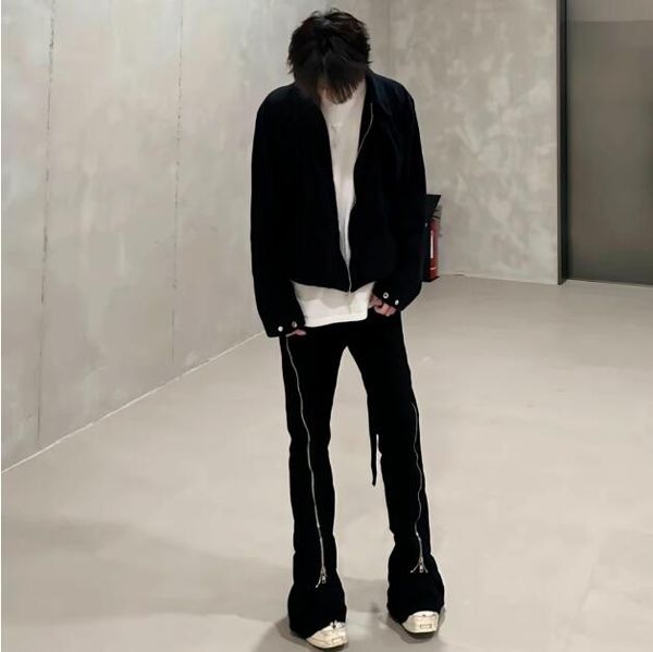 high street side zipper denim flare baggy jeans pants men's black loose casual jeans, Blue
high street side zipper denim flare baggy jeans pants men's black loose casual jeans, Blue