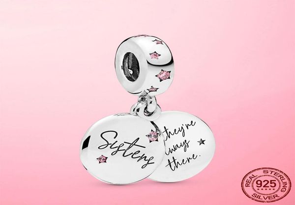 925 sterling silver forever sisters dangle charm pink zircon pendant fit original bracelet necklace silver jewelry8898242, Black
925 sterling silver forever sisters dangle charm pink zircon pendant fit original bracelet necklace silver jewelry8898242, Black