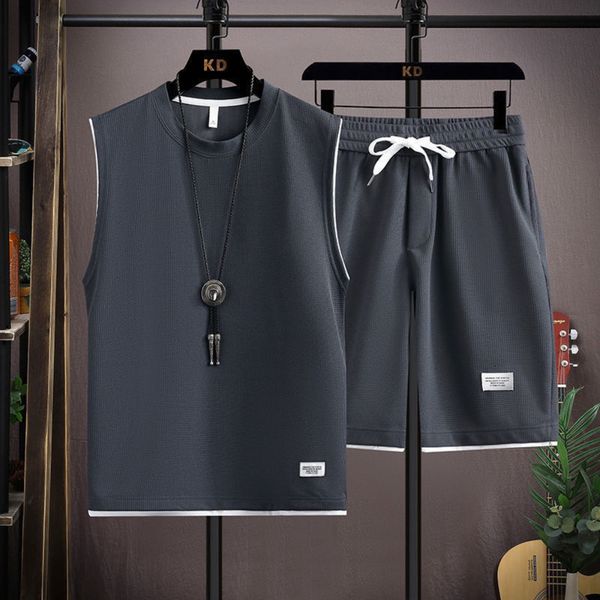 men's suits blazers sleeveless 2-piece short sleeved set for men's summer sports set for men's training clothes breathable an, White;black
men's suits blazers sleeveless 2-piece short sleeved set for men's summer sports set for men's training clothes breathable an, White;black