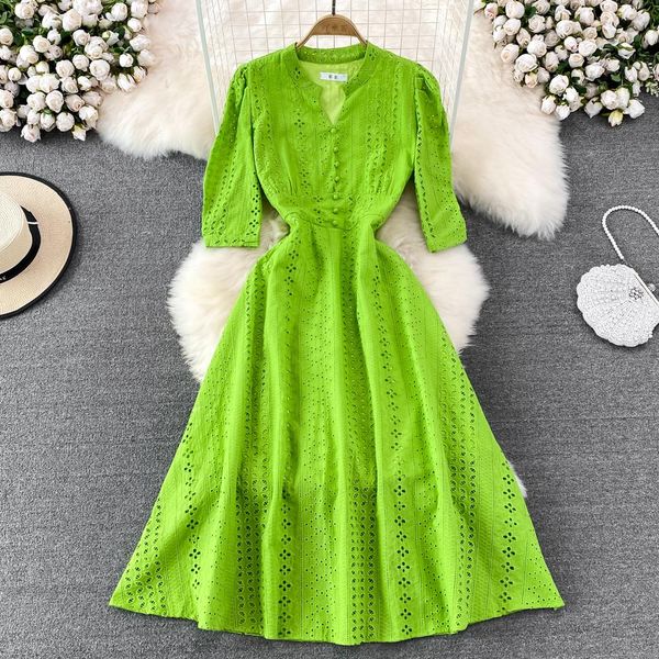 dresses 2022 new spring summer women vneck half sleeve slim long dress embroidery hollow out vintage dress, Black;gray
dresses 2022 new spring summer women vneck half sleeve slim long dress embroidery hollow out vintage dress, Black;gray