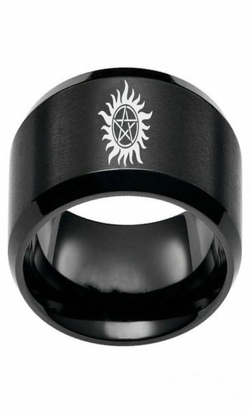 8mm supernatural logo stainless steel black ring men039s band jewelry size 6137355538, Silver
8mm supernatural logo stainless steel black ring men039s band jewelry size 6137355538, Silver