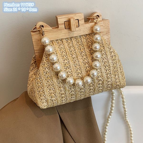 Factory wholesale ladies shoulder bags 3 colors small fresh woven handbag summer light straw chain bag elegant Pearl decorative fashion beach backpack, Khaki-11175#
Factory wholesale ladies shoulder bags 3 colors small fresh woven handbag summer light straw chain bag elegant Pearl decorative fashion beach backpack, Khaki-11175#