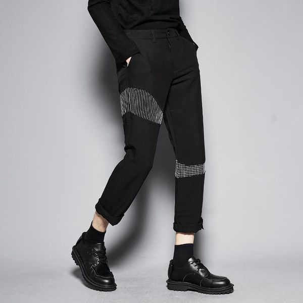 blazers new men's male urban unique asymmetric stitching casual fashion slimfit threedimensional trousers cropped pants, White;black
blazers new men's male urban unique asymmetric stitching casual fashion slimfit threedimensional trousers cropped pants, White;black