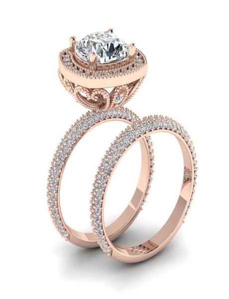 2pcsset exquisite 18k rose gold white sapphire diamond ring anniversary proposal jewelry women engagement wedding band ring size 9426778, Silver
2pcsset exquisite 18k rose gold white sapphire diamond ring anniversary proposal jewelry women engagement wedding band ring size 9426778, Silver