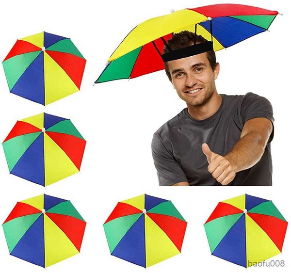 umbrellas portable outdoor umbrella hat with elastic band foldable rainbow fishing umbrella adults kids men women sunshade umbrella cap r230
umbrellas portable outdoor umbrella hat with elastic band foldable rainbow fishing umbrella adults kids men women sunshade umbrella cap r230