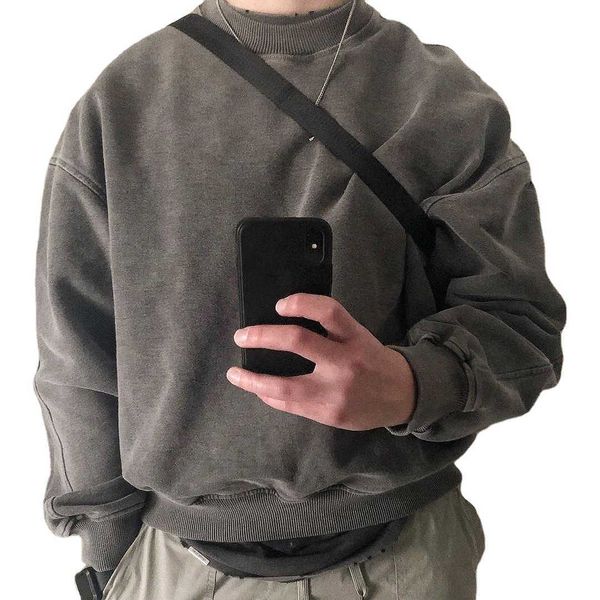 acid wash oversize drop shoulder 400g heavy weight thick men pullover crewneck sweatshirt vintage hoodie, Black
acid wash oversize drop shoulder 400g heavy weight thick men pullover crewneck sweatshirt vintage hoodie, Black