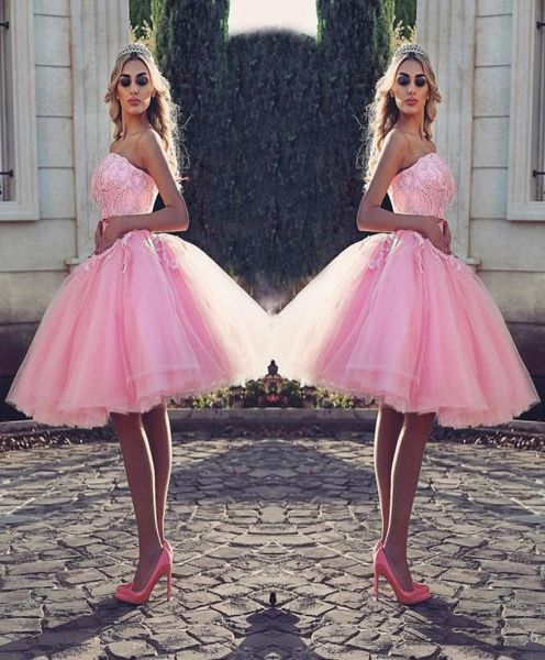pretty short ball gown prom dresses strapless pink beaded lace appliques knee length cocktail party dress puffy tulle evening 6105640, Black
pretty short ball gown prom dresses strapless pink beaded lace appliques knee length cocktail party dress puffy tulle evening 6105640, Black