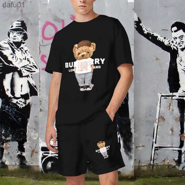 new men's t-shirts set cotton luxury brand quality shorts tracksuit 2 piece outfits fashion print summer man clothing streetwear l23052, White;black
new men's t-shirts set cotton luxury brand quality shorts tracksuit 2 piece outfits fashion print summer man clothing streetwear l23052, White;black