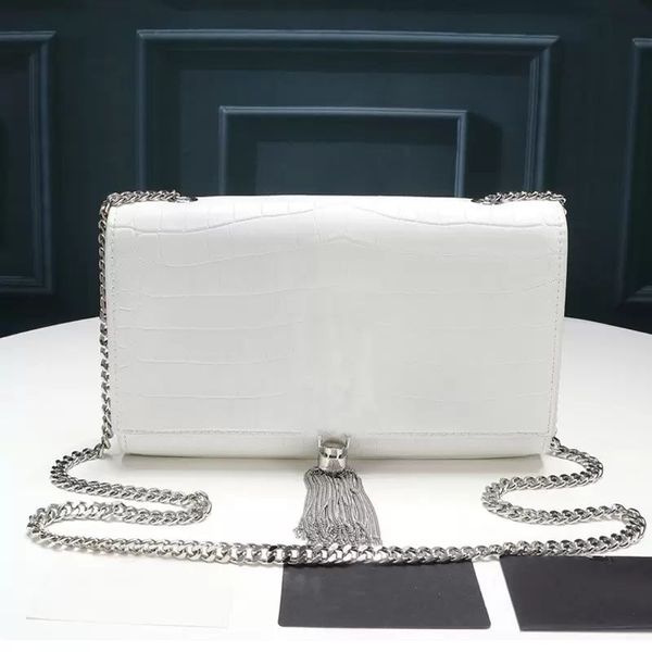 2023 alligator pattern handbag purse luxurys chain tassel single shoulder bag genuine leather designers crossbody messenger bag, Black;red
2023 alligator pattern handbag purse luxurys chain tassel single shoulder bag genuine leather designers crossbody messenger bag, Black;red