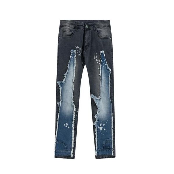 denim patchwork jeans men streetwear straight casual denim trousers hip hop pants women, Blue
denim patchwork jeans men streetwear straight casual denim trousers hip hop pants women, Blue