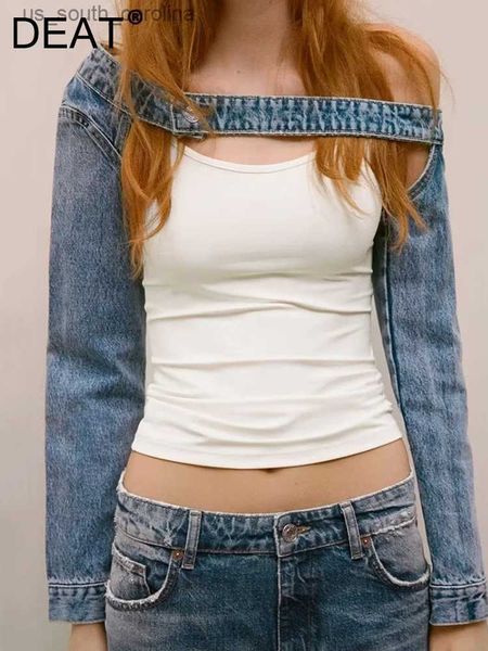 deat fashion women's jacket long sleeve patchwork collarless single button hollow out denim short spring 2023 new 17a6750 l230522, White
deat fashion women's jacket long sleeve patchwork collarless single button hollow out denim short spring 2023 new 17a6750 l230522, White