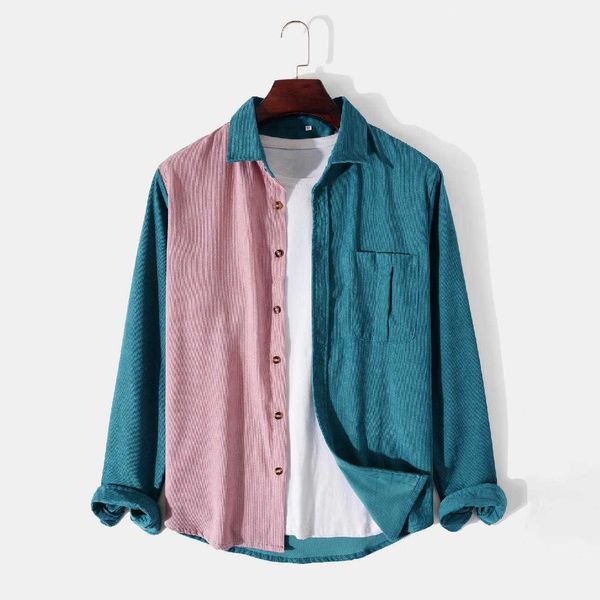 men's shirt cotton casual shirt custom men's corduroy shirt wu, White;black