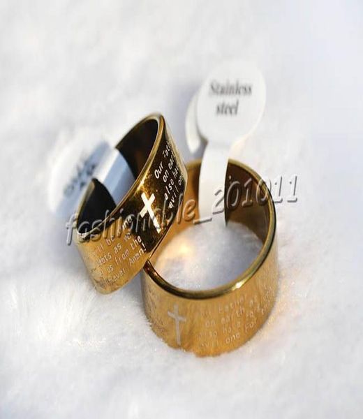 36 pieces english bible prayer gold p stainless steel cross rings width 8 thick12mm rs36 new9884061, Silver
36 pieces english bible prayer gold p stainless steel cross rings width 8 thick12mm rs36 new9884061, Silver
