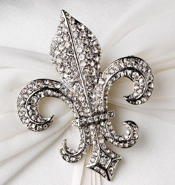 2 inch vintage silver clear rhinestone fleur de lis brooch s2308347, Gray
2 inch vintage silver clear rhinestone fleur de lis brooch s2308347, Gray