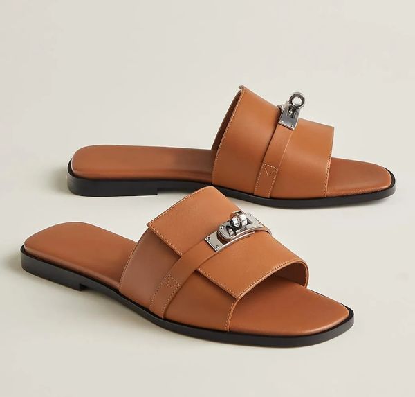 summer luxury giulia sandals shoes calfskin leather women slippers slip on beach slide flats palladium-plated kelly buckle flip flops sandal, Black
summer luxury giulia sandals shoes calfskin leather women slippers slip on beach slide flats palladium-plated kelly buckle flip flops sandal, Black