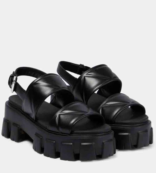 summer wedges brushed sandals black white leathers heel monolith leather platform sandal triangle logo-designers ankle strap flat with box 3
summer wedges brushed sandals black white leathers heel monolith leather platform sandal triangle logo-designers ankle strap flat with box 3