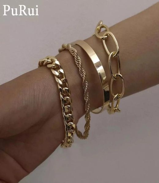 4pcs punk curb cuban charm chain set for women miami boho thick gold color bracelets bangles fashion jewelry5597320, Golden;silver
4pcs punk curb cuban charm chain set for women miami boho thick gold color bracelets bangles fashion jewelry5597320, Golden;silver