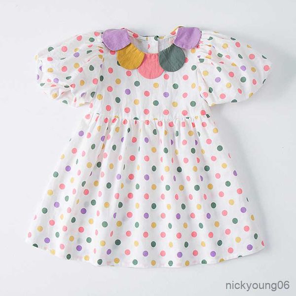 girl's dresses summer style girls dress color petal collar print short-sleeved clothes dots baby girl's clothing r230607, Red;yellow
girl's dresses summer style girls dress color petal collar print short-sleeved clothes dots baby girl's clothing r230607, Red;yellow