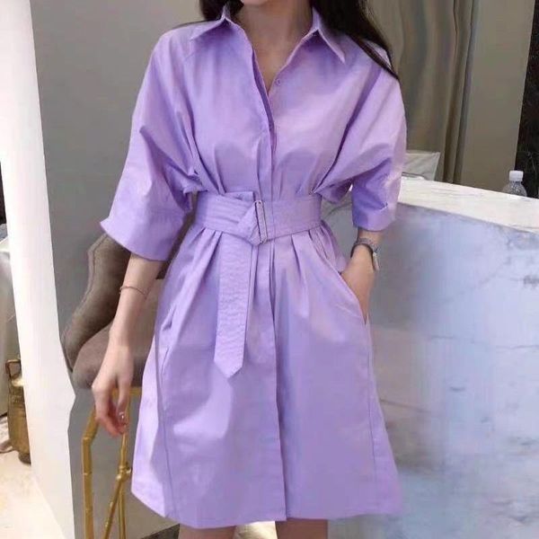 dresses shirt dress women summer short sleeve casual white with belt vestidos vintage elegant purple office robe femme ete 2021, Black;gray
dresses shirt dress women summer short sleeve casual white with belt vestidos vintage elegant purple office robe femme ete 2021, Black;gray