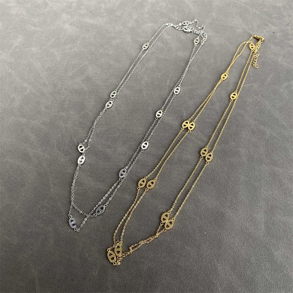 pig nose high grade necklace double layered layered sweater chain ins network red same style niche design exquisite fine chain, Black
pig nose high grade necklace double layered layered sweater chain ins network red same style niche design exquisite fine chain, Black