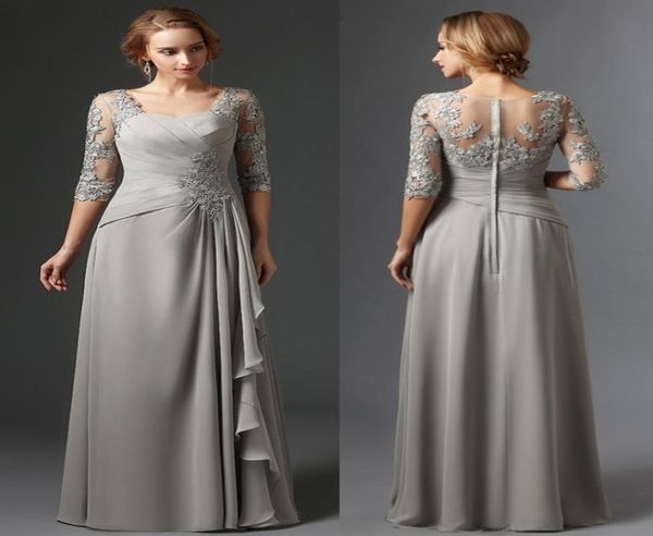 silver chiffon mother of the bride dresses aline 34 sleeves lace plus size long elegant groom mother039s dresses9506298, Black;red
silver chiffon mother of the bride dresses aline 34 sleeves lace plus size long elegant groom mother039s dresses9506298, Black;red