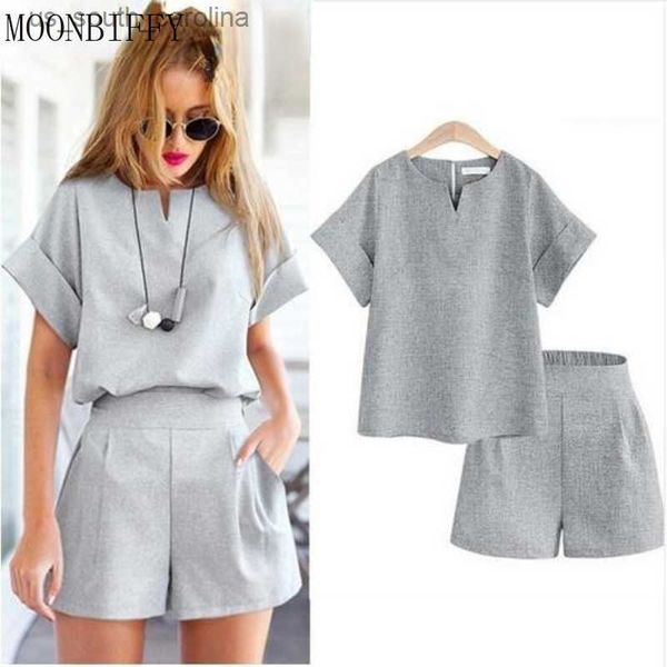 women suit two piece set cotton linen shirt shorts matching female sets summer casual short set women summer trendy clothes l230522, White
women suit two piece set cotton linen shirt shorts matching female sets summer casual short set women summer trendy clothes l230522, White