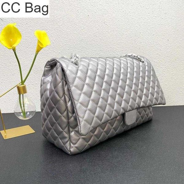 cc bag 9a 46cm 22p fw classic maxi single flap caviar leather quilted bags cowhide aged silvegold meatl hardware matelasse chain large capac, White
cc bag 9a 46cm 22p fw classic maxi single flap caviar leather quilted bags cowhide aged silvegold meatl hardware matelasse chain large capac, White