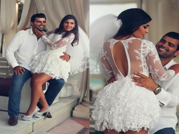 elegant lace short wedding dress long sleeve sheer back wedding dresses saudi arabia short bridal gowns for wedding party 139818122, White
elegant lace short wedding dress long sleeve sheer back wedding dresses saudi arabia short bridal gowns for wedding party 139818122, White