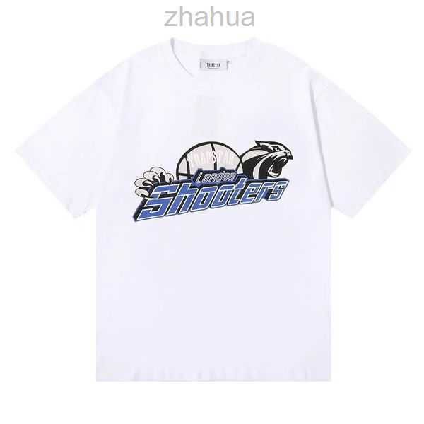 men's designer new t-shirt letter driving dogs print tee women's trendy loose t-shirt trapstar brand high street short sleeve asi, White;black