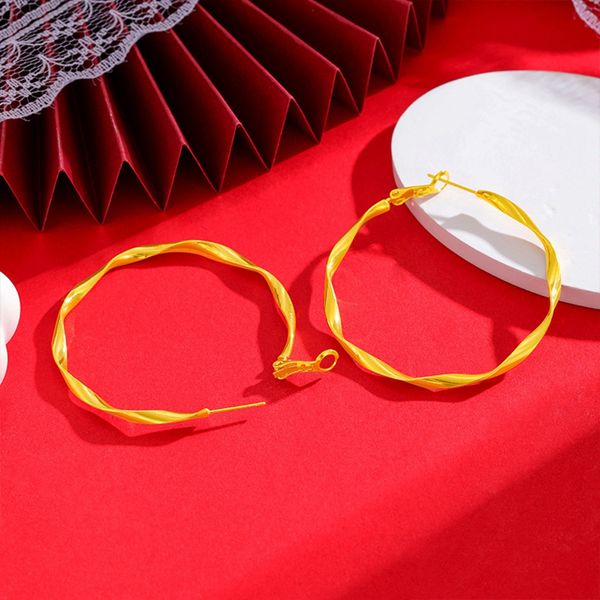 women hoop earrings big circle round real 18k gold color fashion girls lady huggie earrings gift twisted design, Golden;silver
women hoop earrings big circle round real 18k gold color fashion girls lady huggie earrings gift twisted design, Golden;silver