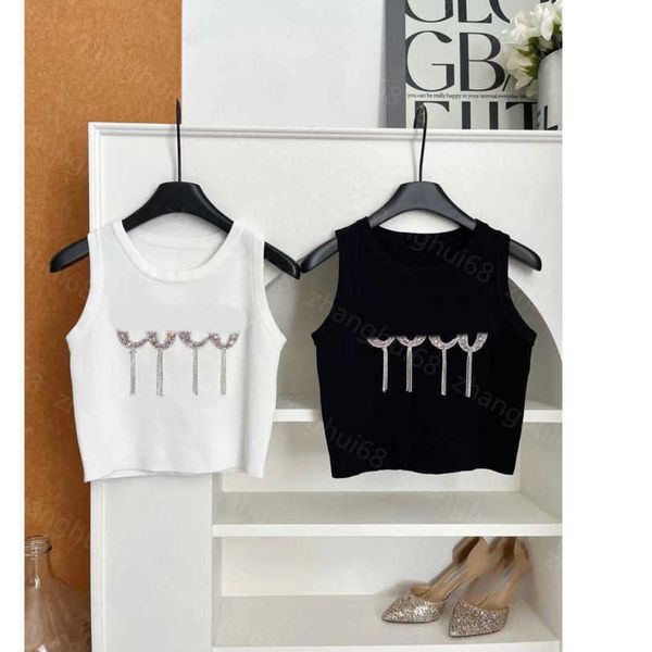 23ss womens designer clothing womens knits round neck solid color heavy glue diamond sequin fringe diamond knit vest womens clothes a1, White
23ss womens designer clothing womens knits round neck solid color heavy glue diamond sequin fringe diamond knit vest womens clothes a1, White