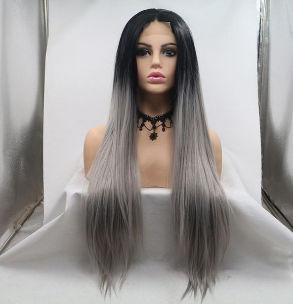 aohai stock ombre gray 24 inches long straight heat resistent fiber synthetic lace front wigs machine made narrow lace natural hai1479968, Black
aohai stock ombre gray 24 inches long straight heat resistent fiber synthetic lace front wigs machine made narrow lace natural hai1479968, Black