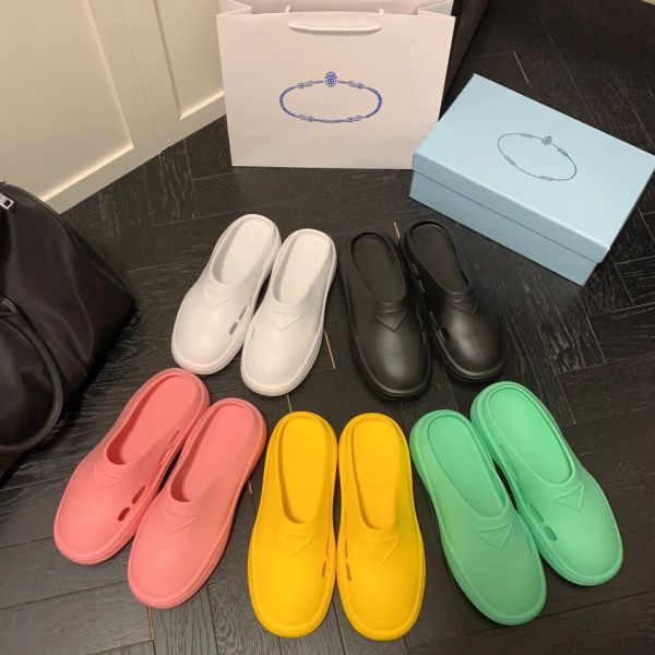 casual shoes foam rubber mule slippers designer sandals men women beach sandals waterproof and antiskid, Black