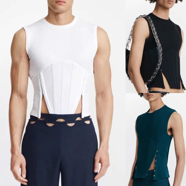 new fashion sleeveless slim fishbone design solid color t-shirt explosive trendy men' high street i-shaped, White;black
new fashion sleeveless slim fishbone design solid color t-shirt explosive trendy men' high street i-shaped, White;black